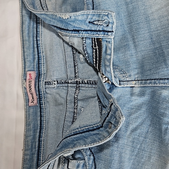 Almost Famous Too Girls Jeans Size 16 Cuffed Skinny Distressed T10 - Picture 3 of 7